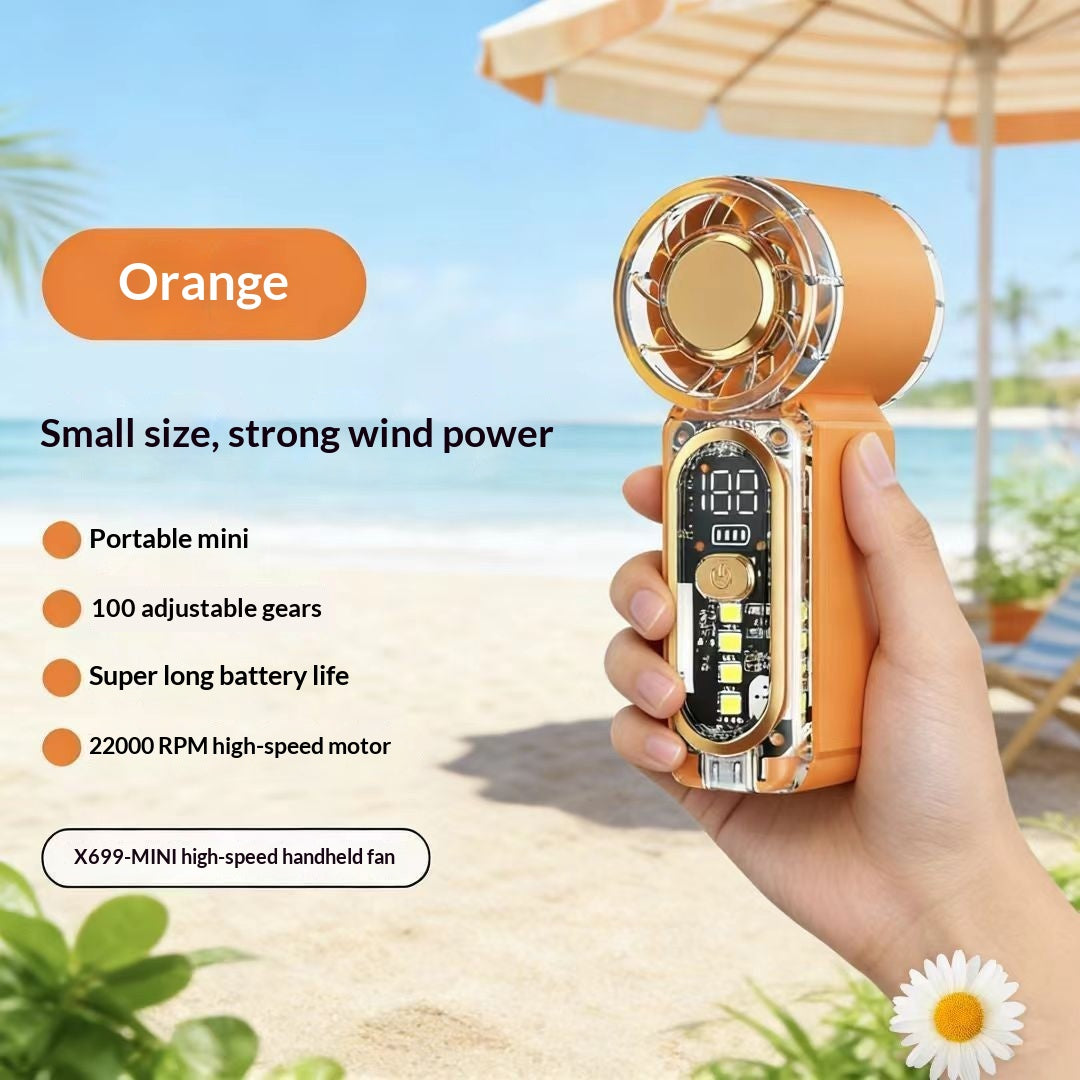 Mini Handheld Fan With USB Charging And Built-in Light