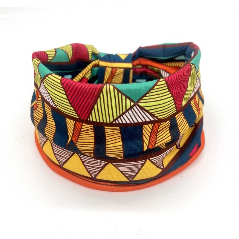 Printed Pattern Turban Wide-brimmed Knotted Stretch Yoga Cycling Sports Headband