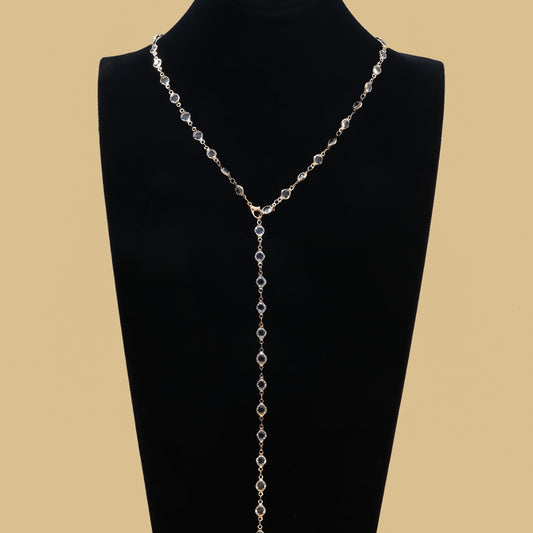 Cross-Border European Fashion Jewelry, Colorful Crystal Chain Necklace, Sweet Tassel Alloy Multi-Layer Clavicle Chain For Women