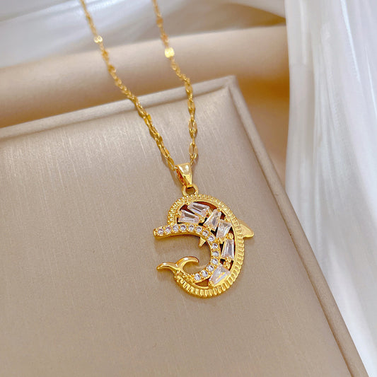 Zircon Dolphin Light-Luxury Fashion Necklace
