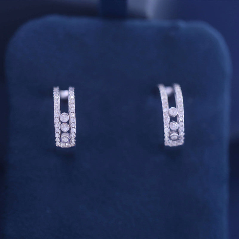 S925 Sterling Silver Active Bead Stud Earrings For Women