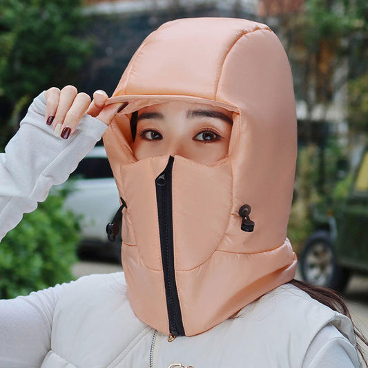 Winter Warm Hat Female Cycling Electric Car Face Care Ear Protection Scarf