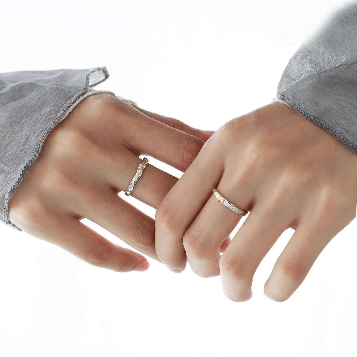 1 Pair 999 Sterling Silver Princess & Knight Couple Rings Adjustable Open Cuff, Romantic Fairytale Design, Ideal Valentine's Day Gift For Lovers