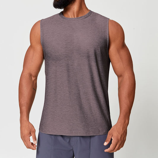 Mens Skin-friendly Quick-drying Two-tone Sports Vest For Fitness