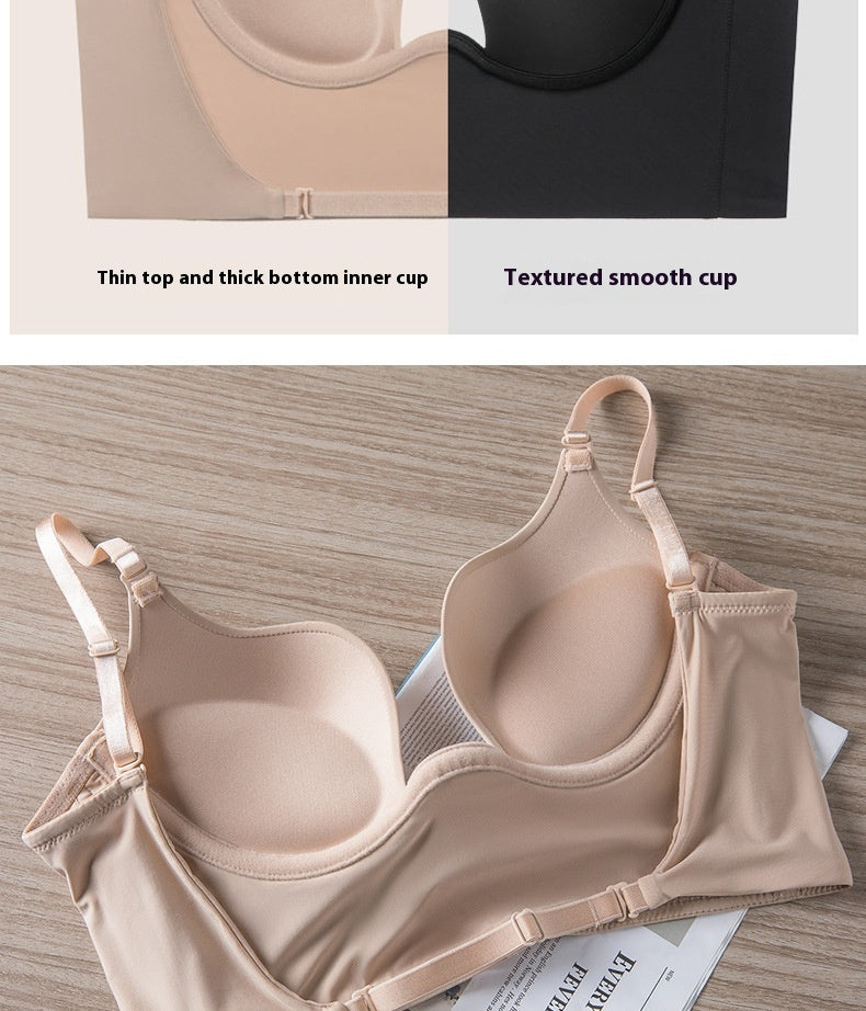 Women's Underwear Small Chest Gathered Without Trace Halter Tops Beauty Back Breast Holding Anti-sagging