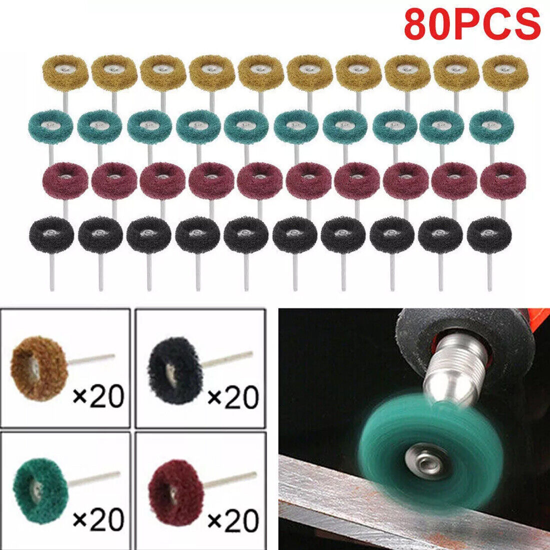 80X Wheel Buffing Polishing Set For Dremel Rotary Tool Bits Accessories Kits Set