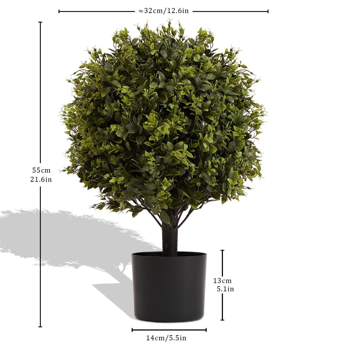 UV protection  Ball Topiary Tree for indoor outdoor Hot sales Artificial plants Greenery decoration in pot 22in 2pcs/set