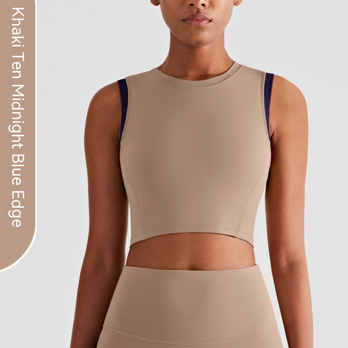 Women's High Collar Sports Vest, European And American Sexy With Breast Pad Contrast Color Binding Yoga Clothes