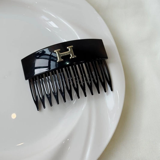 Broken hair traceless inverted insertion comb-black-acrylic-1 piece