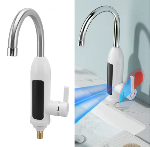 3000W Instant Water Heater Faucet 360 Degree Rotatable Water Pipe IPX4 ABS Tankless Stainless Steel Kitchen Heating Tap For Home
