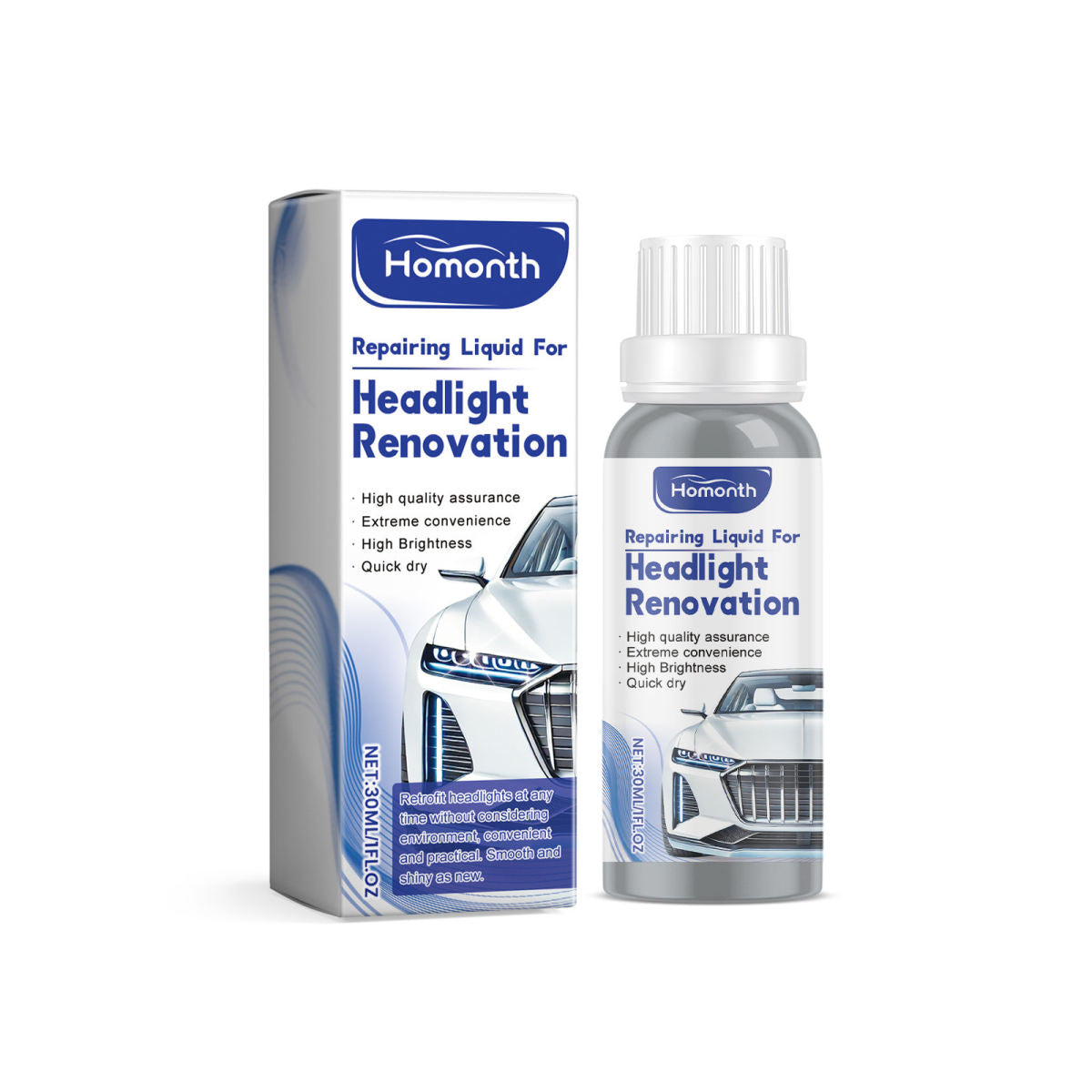 West Moon Cross-border HOMONTH Car Headlight Care Liquid, Car Light Care, Dust Removal, Brightening, Refurbishment Cleaner