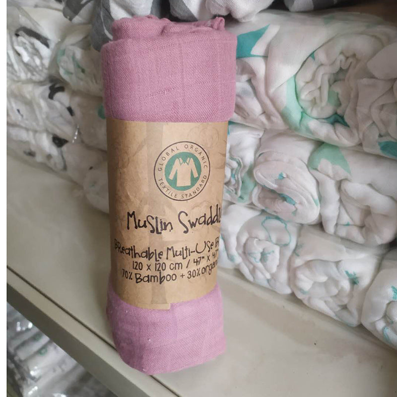Solid-color Double-layer Gauze Bath Towel