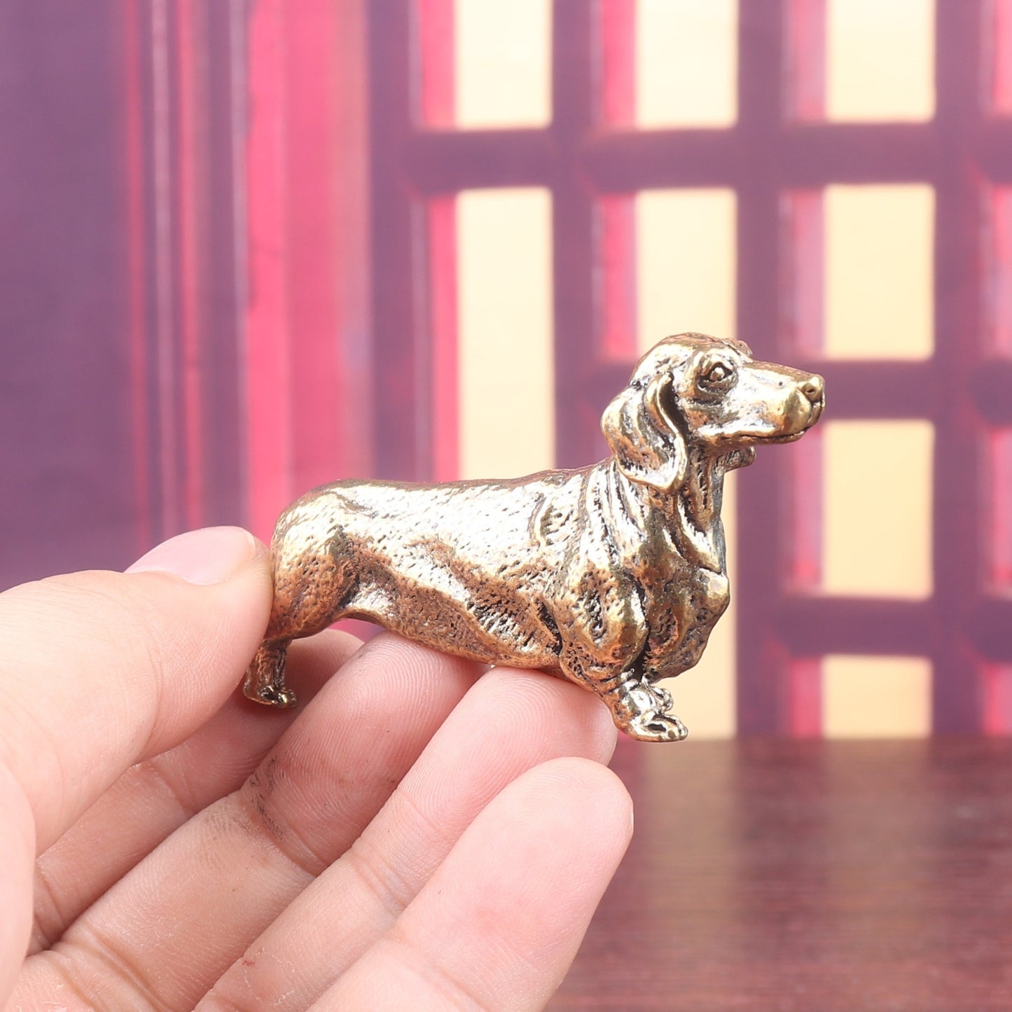 Brass Dachshund Figurine For Home And Office Desk