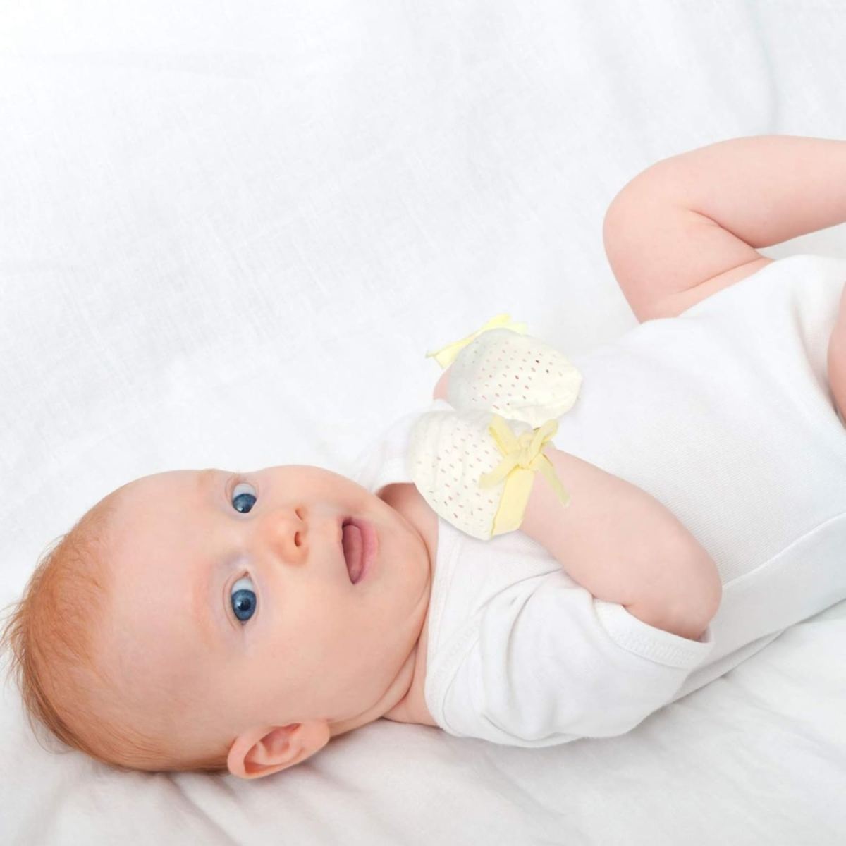 6 Pairs Of Newborn Anti-Scratch Mittens, Cotton Mittens, Anti-Scratch Gloves, Infant Boys' Anti-Scratch Mittens For Care (4–12 Months)