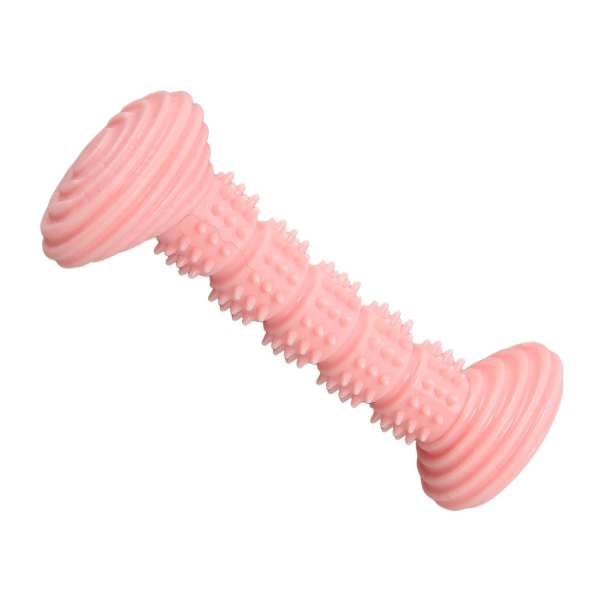 Dog Rubber Chew Toys Cute Bone Shape Teeth Cleaning And Grinding Soft Puppy Teething Chew Toys For Small Medium Dogs Pink
