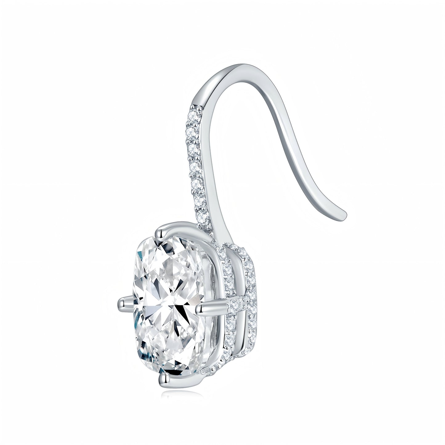 S925 Sterling Silver 7x9mm Oval Cushion Cut Moissanite Dangle Earrings  Platinum Plated Hook Drop With GRA Certificate Elegant Jewelry Gift Box Set For Women