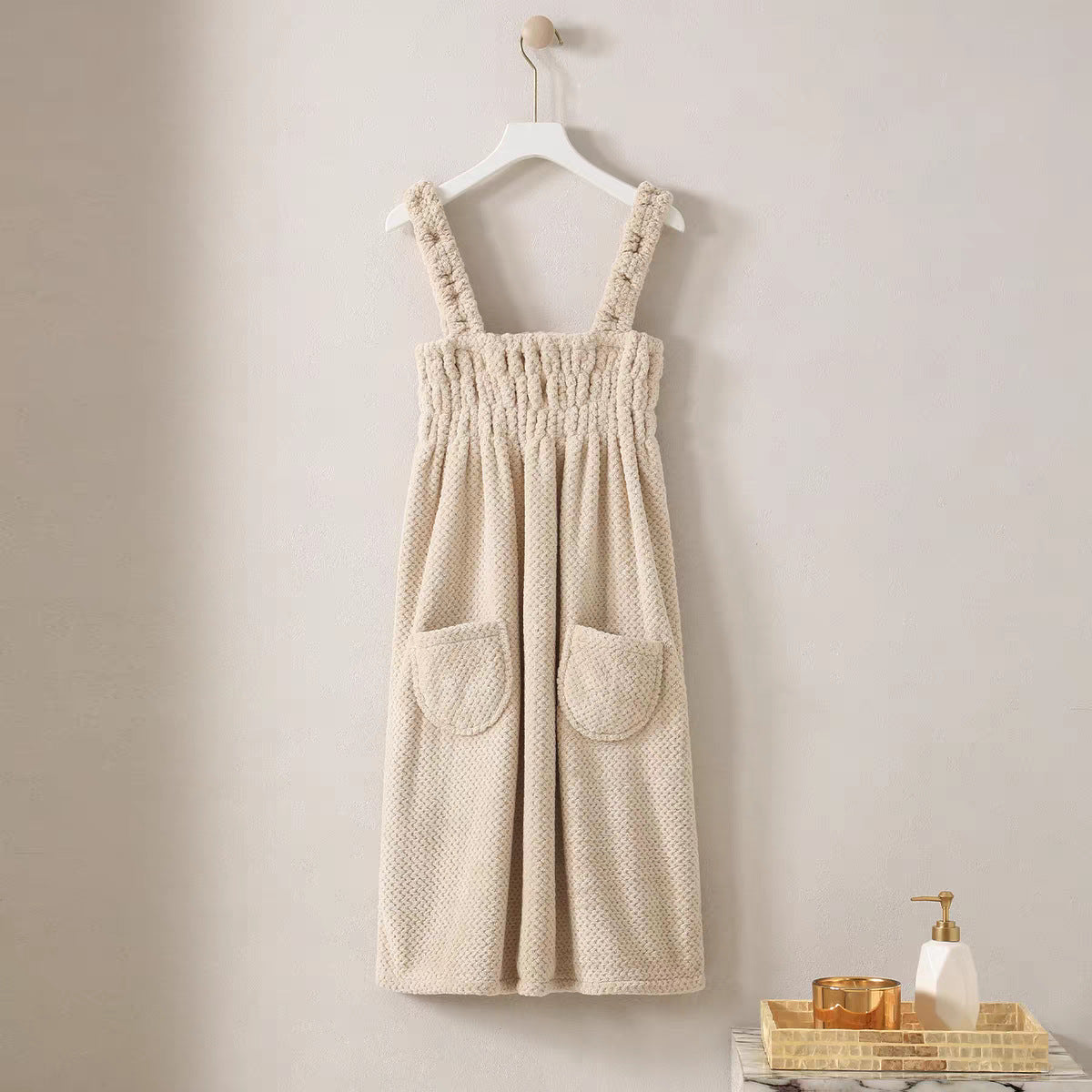 Womens Bath Towel Bra Wearable Absorbent Bath Skirt