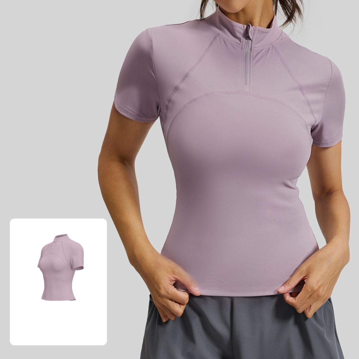 Arrival Womens Outdoor High-Elastic Half-Zip Yoga Top