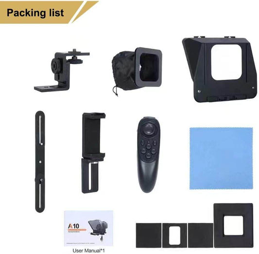 Portable Smartphone SLR Camera Teleprompter With Mobile Phone Holder Remote Control Video Recording Live Interview Stage Speech Video Production Tool,Self-pickup Only.