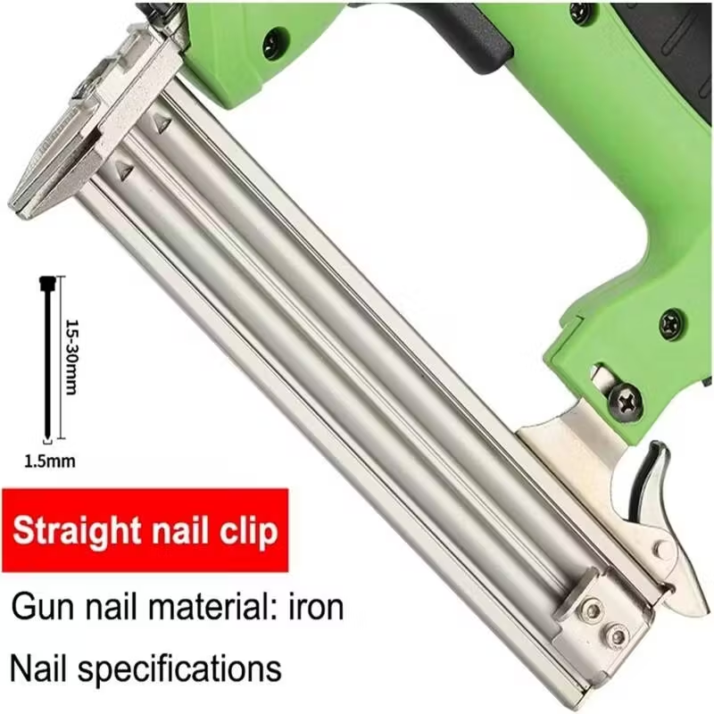 1800W Electric Heavy Duty Stapler Nailer - High Power Nail Gun For Carpentry With 1000 Nails Building Supplies