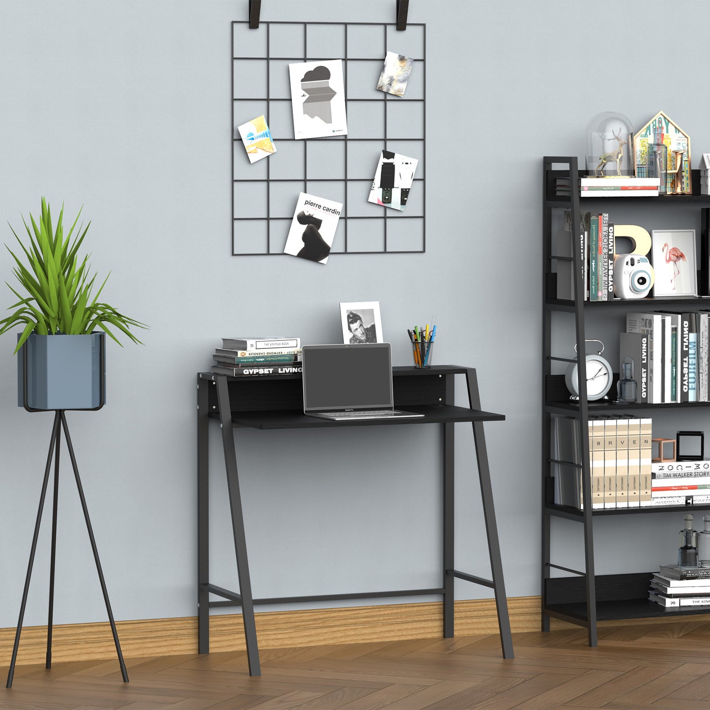 Writing Desk Computer Table Home Office PC Laptop Workstation Storage Shelf 84L X 45W Cm Black