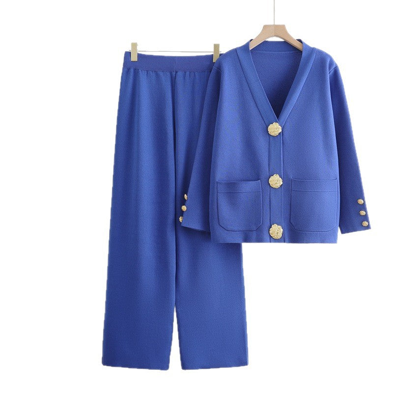 Womens New AutumnWinter Loose Casual Wide-Leg Pants Set