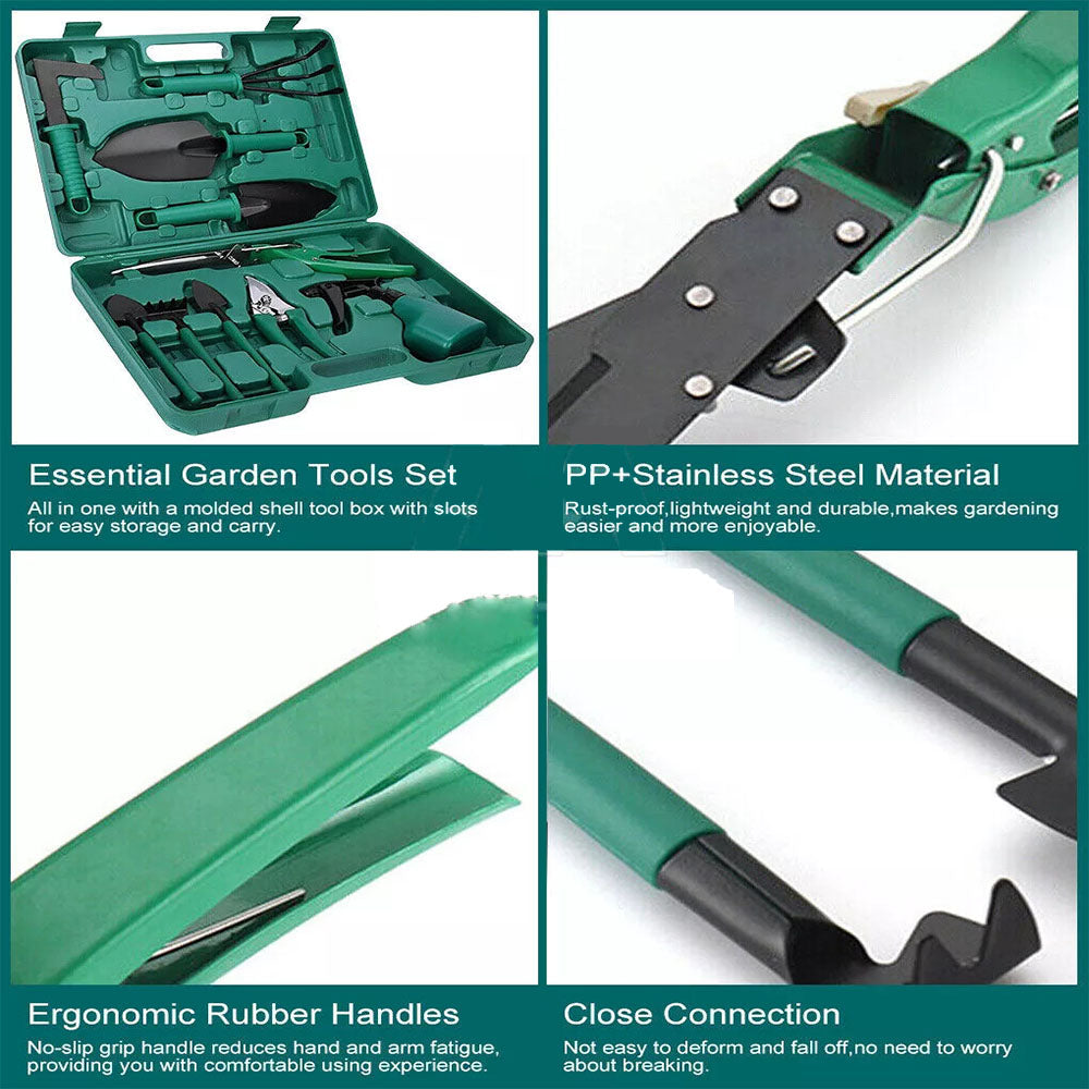 Shovel Harrow Potted Flower Gardening Tools Gift Kit Glove Garden Tool 10Pcs Set