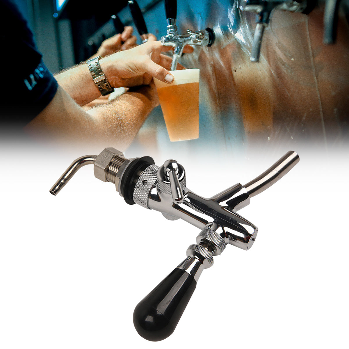 Support pan European shipping--Chrome-plated Adjustable Beer Faucet For Beer Equipment