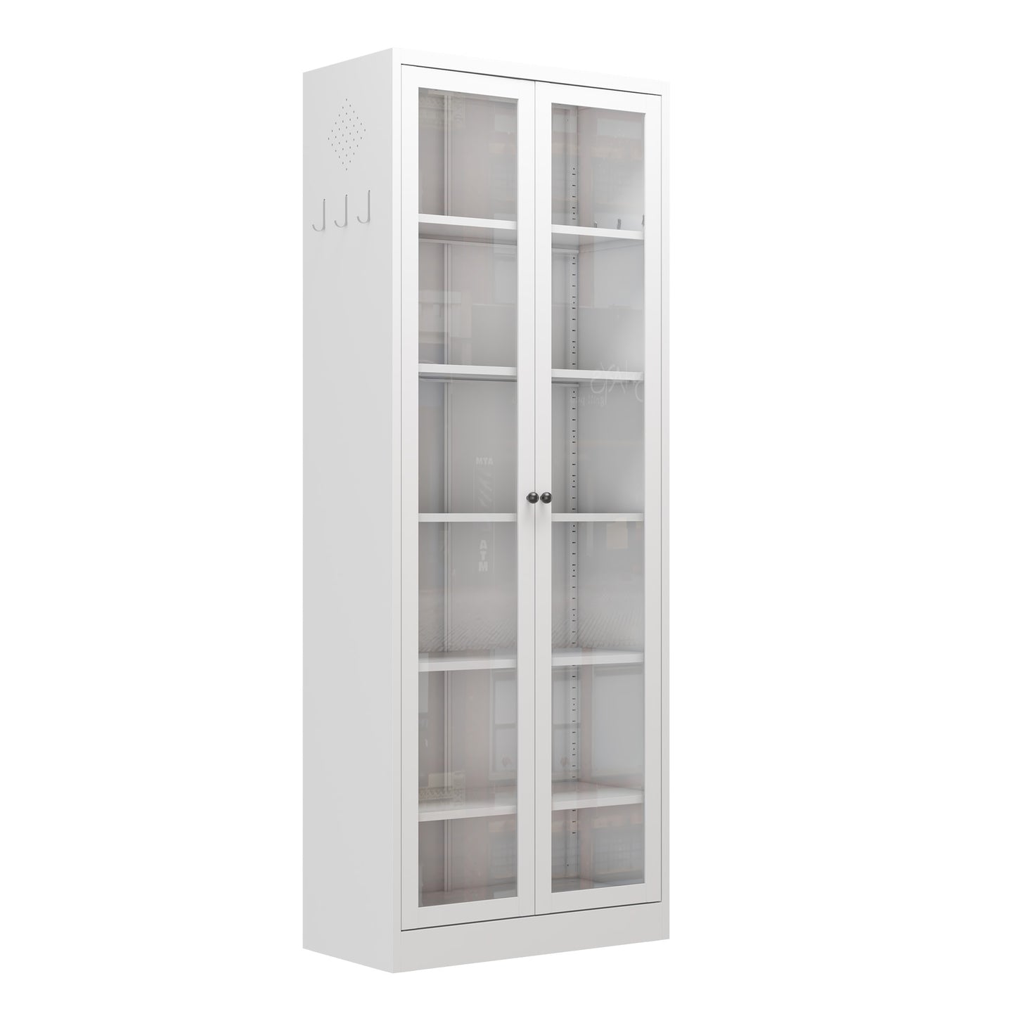 Metal Kitchen Pantry Cabinet - 72  Tall Storage With 5 Adjustable Shelves, White Freestanding Cabinet For Kitchen Pantry Bathroom