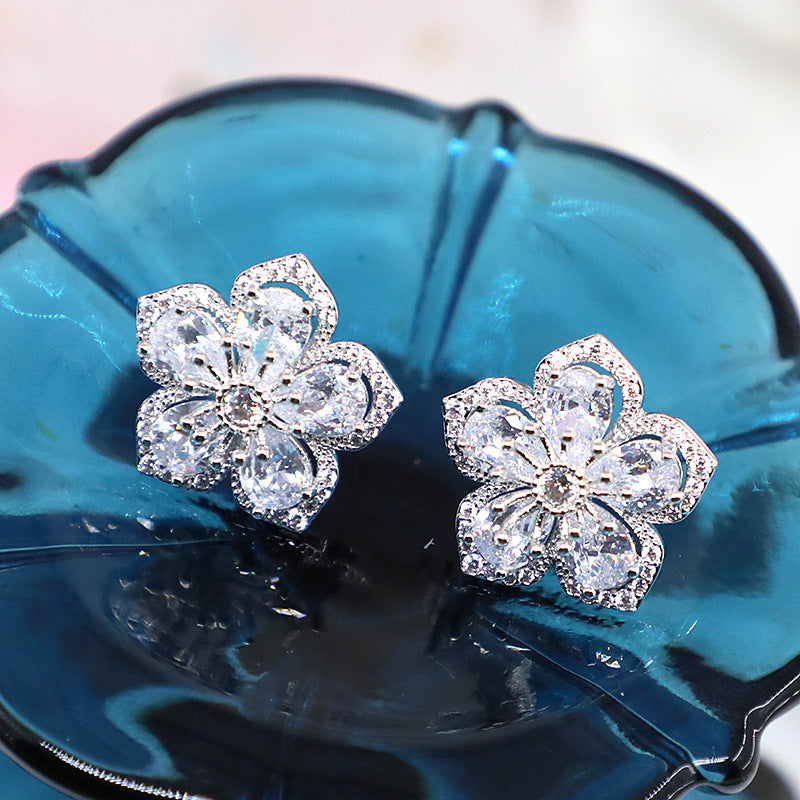 Japanese And Korean Instagram-style Cherry Blossom Earrings For Women