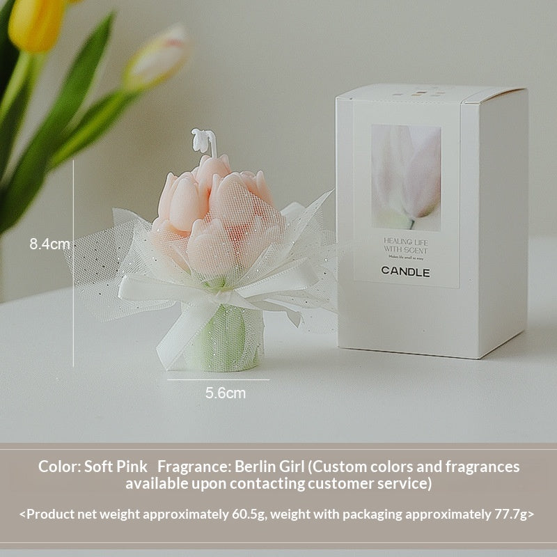 Tulip Bouquet Scented Candle Gift Item