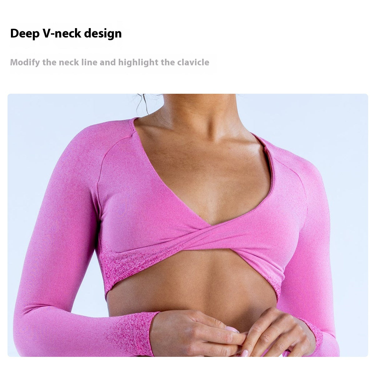 Short Top Sports Fitness T-shirt Half Sleeve Conspicuous Long Sleeve Yoga Wear