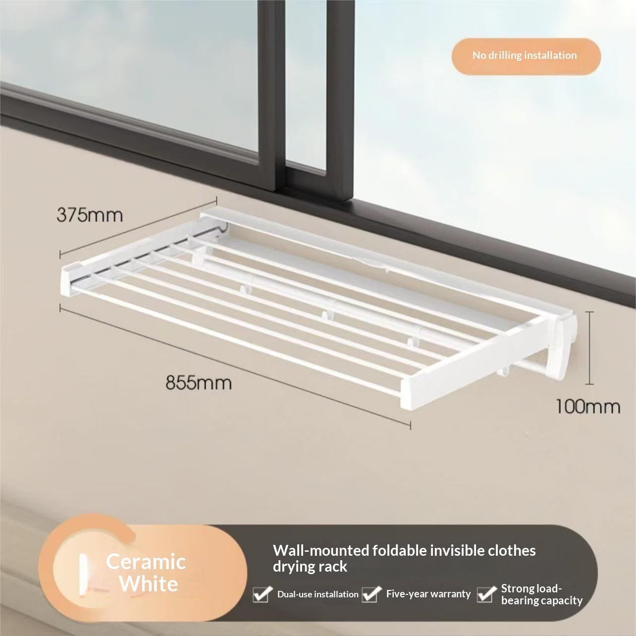 Bedroom Bathroom Home Balcony Folding Clothes Rack