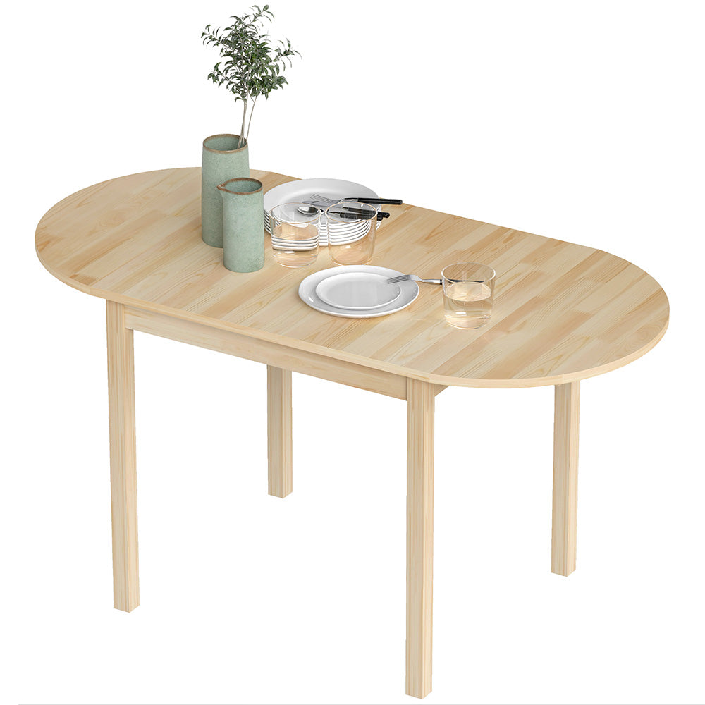 PineWood Kitchen Table, Drop Leaf Tables For Small Spaces Non-slip Foot Pads For Kitchen Dining Room