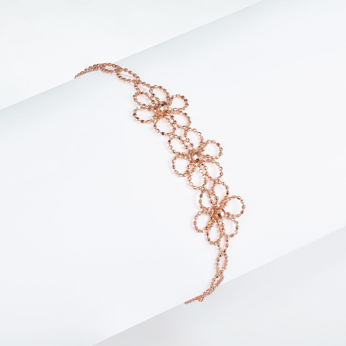 S925 Sterling Silver Hollow Flower Bracelet 20cm Adjustable 1.8g Lightweight 14mm Wide 3 Colors Platinum Plated Gift Box