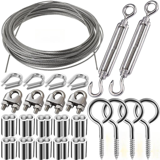 26-piece Steel Cable Set With Accessories For Cable Work And Fastenings—industrial Hardware
