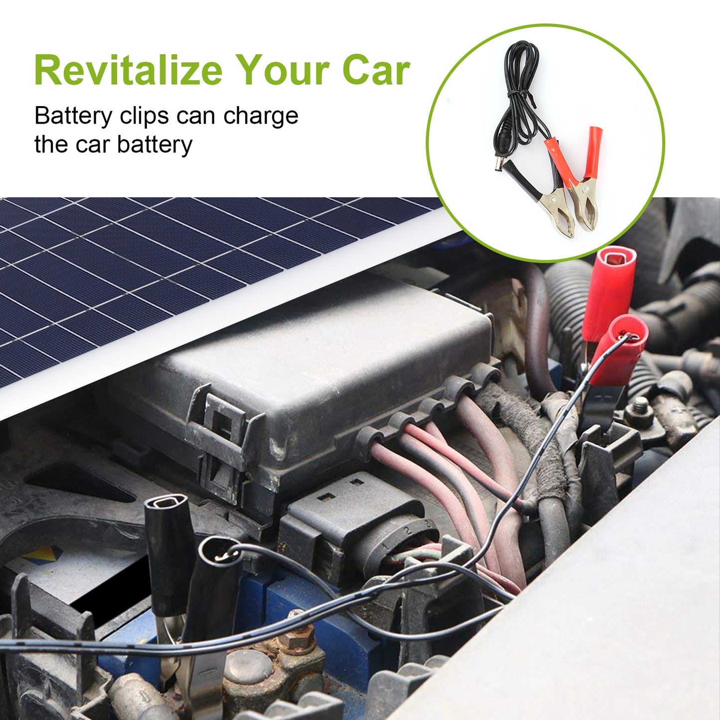 1Pc Outdoor Solar Panel 12V 25W Car Battery Charger IP68 Waterproof With 3.0A Dual USB Charging Clip Line For RV Car Boat