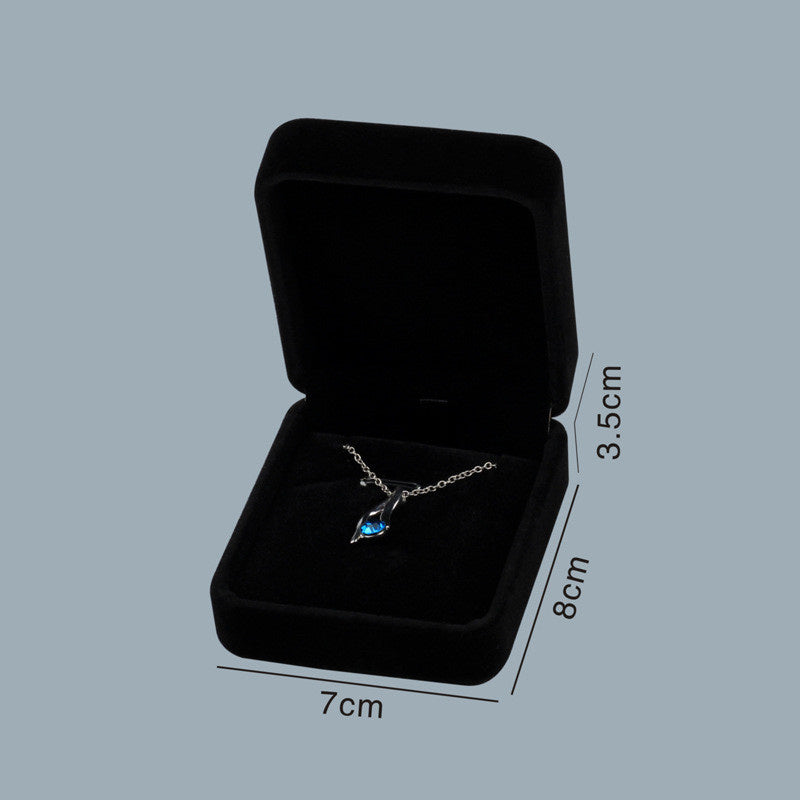 All Black Flannelette Jewelry Box Gift Box