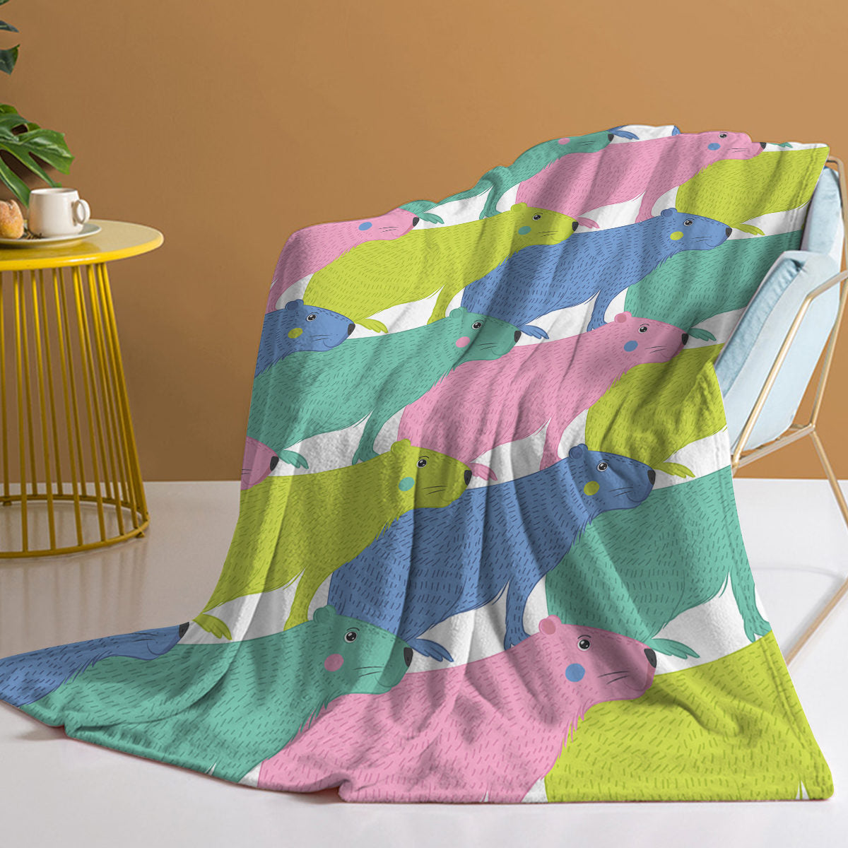 1pc Flannel Cartoon Dolphin Cute Pet Theme Soft And Fluffy Multifunctional Outdoor Beach Camping Living Room Sofa Office Nap Printed Blanket