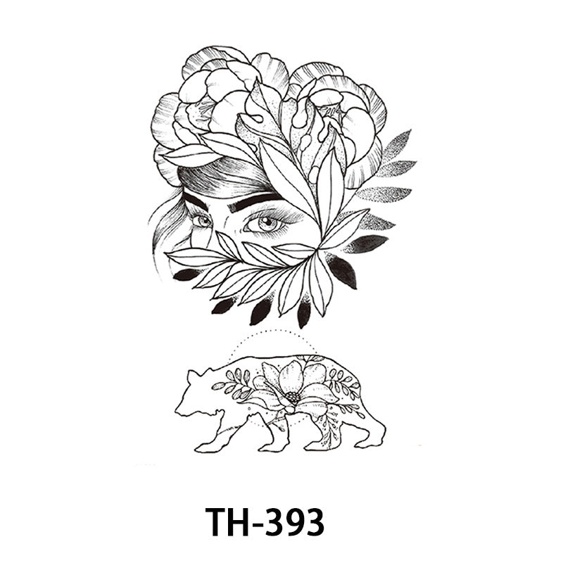 Half-sleeve Tattoo Stickersfox Wolf Head Floral Designs And Morerealistic Body Art