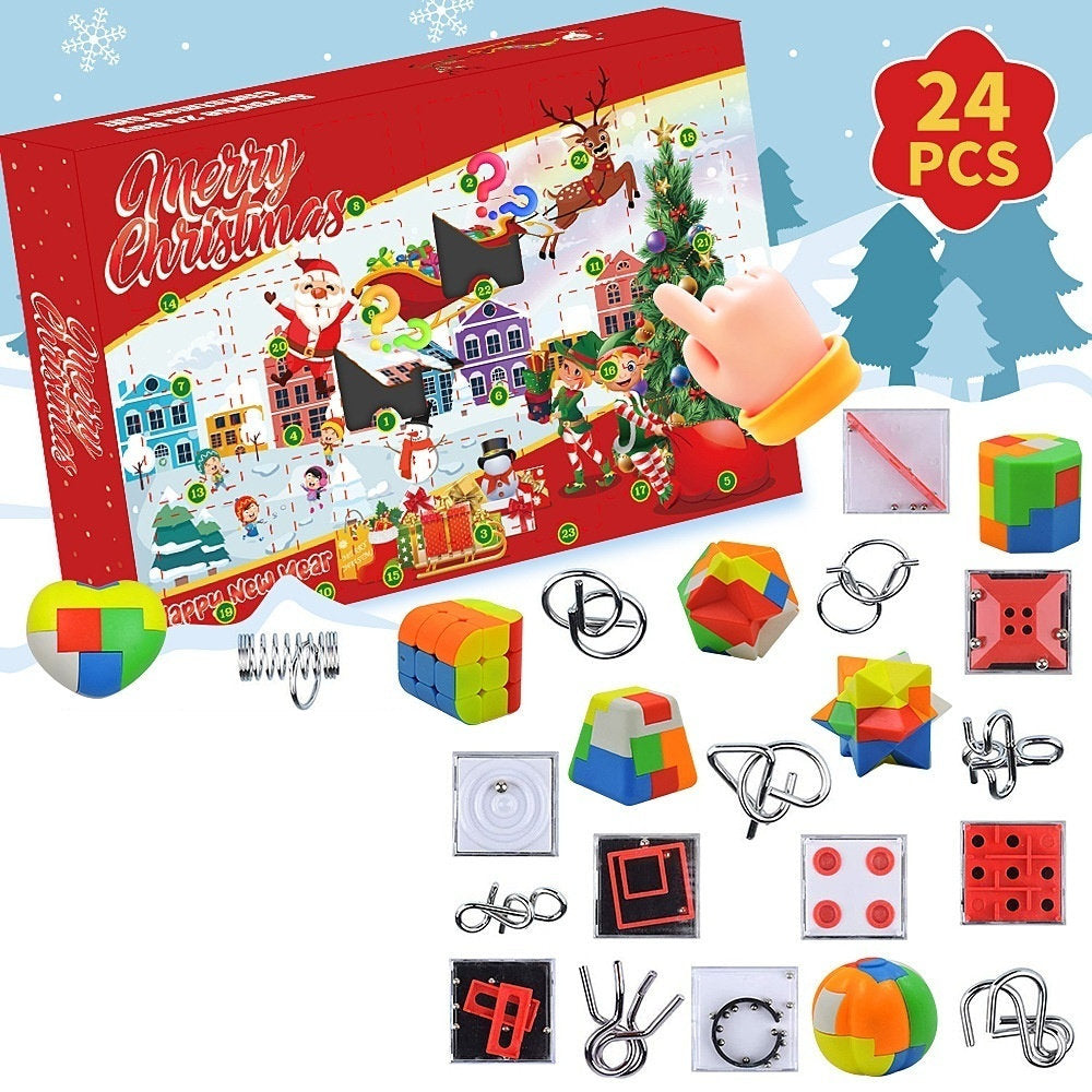 Christmas Countdown Blind Box Assembly Building Blocks Decompression Accessories