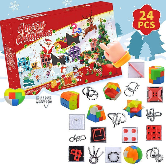 Christmas Countdown Blind Box Assembly Building Blocks Decompression Accessories