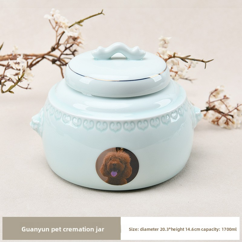 Light Luxury Ceramic Jar For Ashes Collection As A Souvenir For Deceased Cats And Dogs Pets