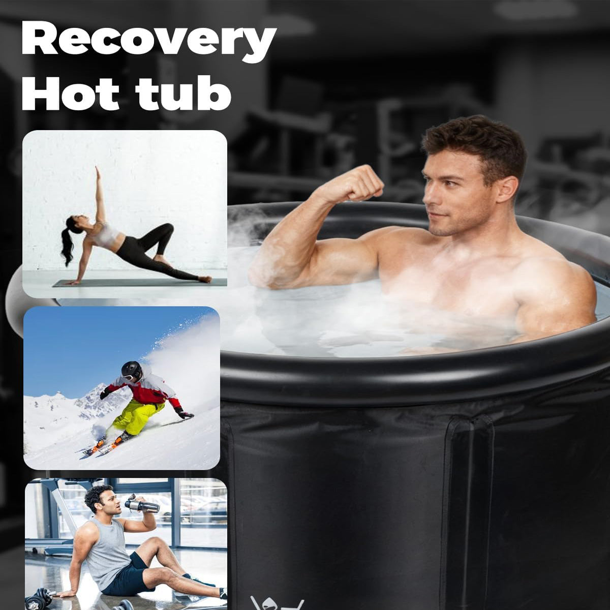 105 Gallons Ice Bath Cold Plunge Tub With Cover For Indoor Outdoor For Recovery, Cold Water Therapy, Athletes