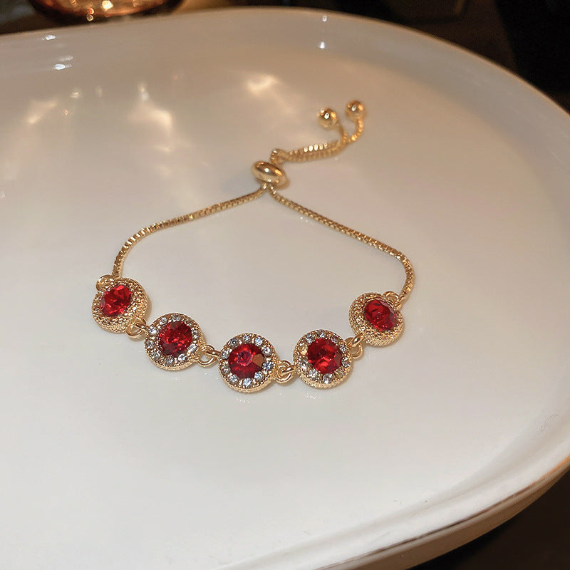 European American Zircon Heart Bracelet For Women Luxury Bangle Wedding Party Fashion Jewelry