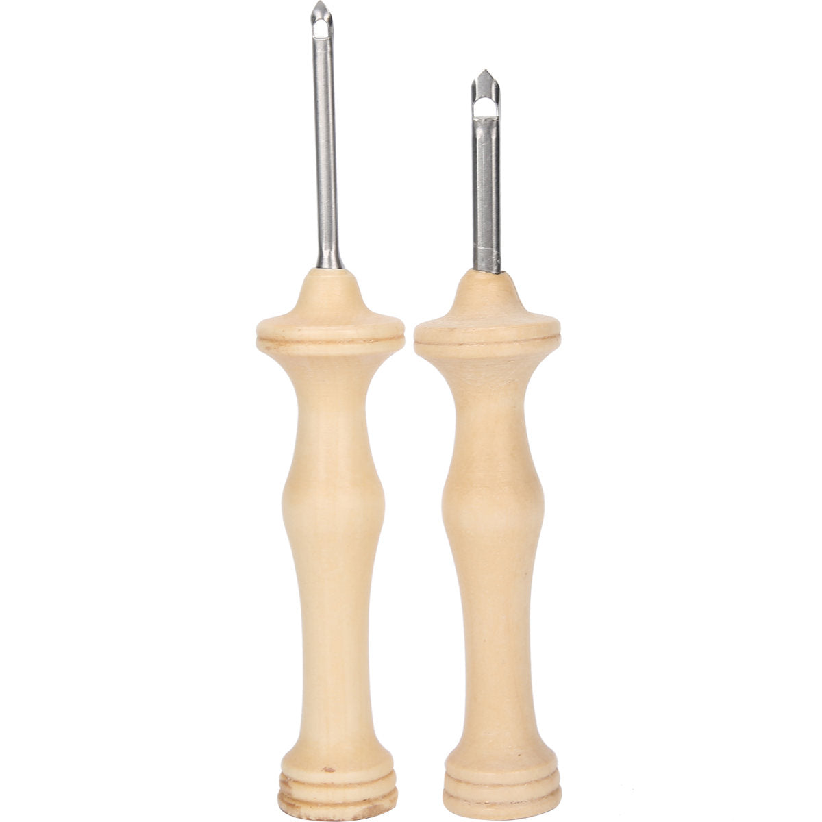 2Pcs Punch Needle Embroidery Kit Wooden Handle Yarn Needle DIY Hand‑Made Knitting Tools