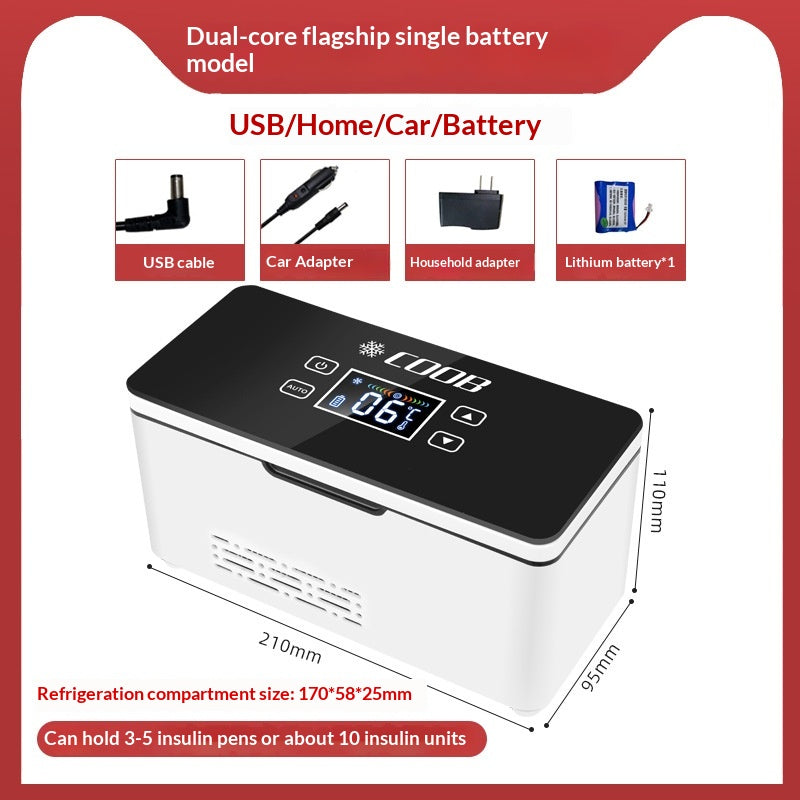 Portable Refrigerator Cool Box Mini Dual-Use CarHome Cooling USB-Powered Compact Fridge