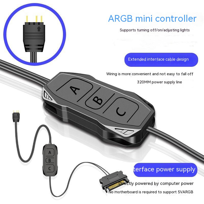 Computer Rgb Water Cooling Fan Shengguang Synchronous Line Concentration Controller Two-in-one