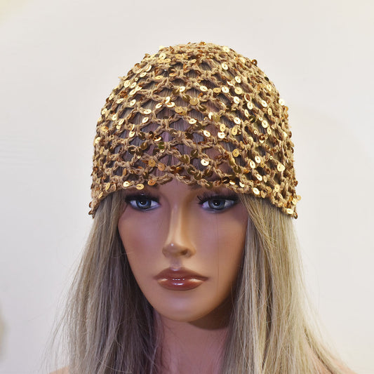 New Hollowed-out Solid-color Cotton Thread Hair-tie Fishnet Head Cap