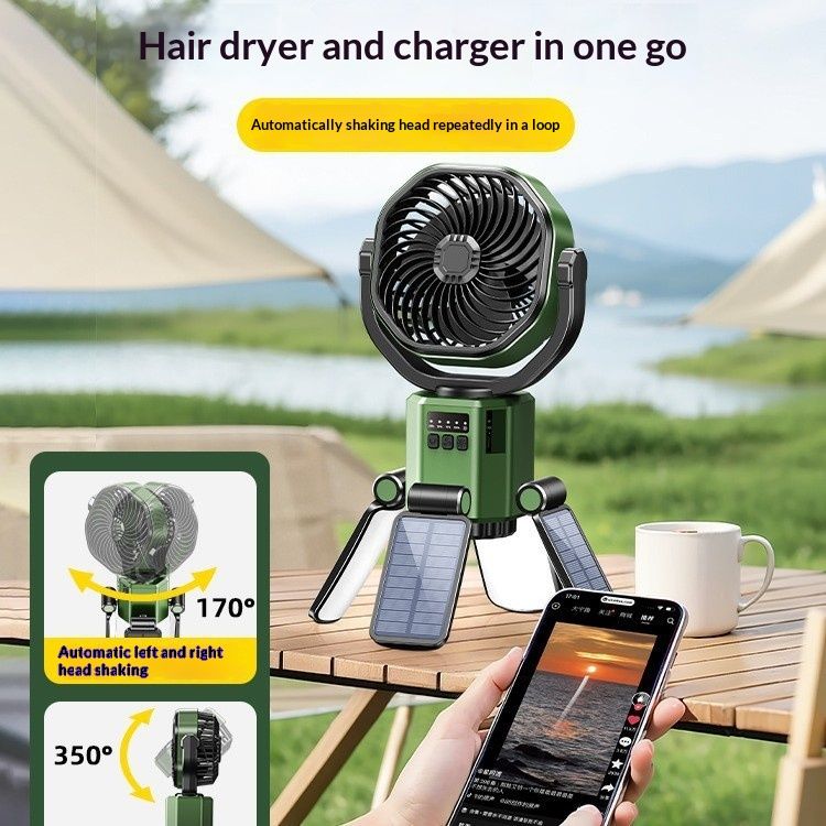 Superb battery life outdoor electric fan with 8-shaped oscillation